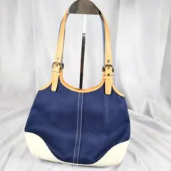 ネイビーとホワイトのハンドバッグ COACH L3J-4430