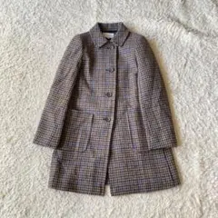 新品 アクアスキュータム イギリス製生地 MOON ツイード ハンチング L 紺 グレー 【K20072】 Aquascutum 帽子 秋冬 ウール メンズ 日本製 古着⁄USED] 60\u0027s スコットランド製 アクアスキュータム ツイード