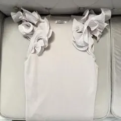 SNIDEL ラッフルスリーブニットプルオーバー ノースリーブ フリル 薄ピンク