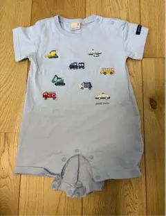 petit main ロンパース 80 車柄 半袖ベビー