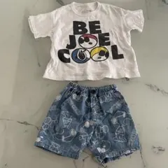 BREEZE スヌーピー半袖Tシャツ、デニムハーフパンツ　90サイズ
