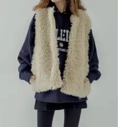 mystic フェイクファーベスト