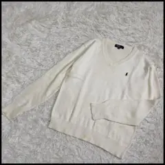 【Polo by Ralph Lauren】Vネック長袖ニット 160 刺繍ロゴのサムネイル