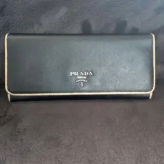 PRADA サフィアーノレザー 長財布 ロング ウォレット ゴールド