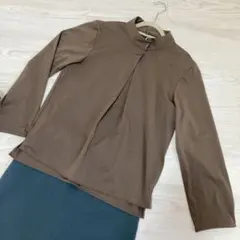 美品/レディースブラウス/ブラウス長袖/ブラウンカラー/スタンドカラーのブラウスのサムネイル