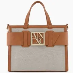 ARMANI EXCHANGE ハンドバッグ トートバッグ ベージュ レザー