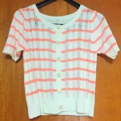 ボーダー半袖カーディガン♡
