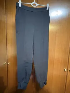 GU 黒 ジョガーパンツ リブ編み裾