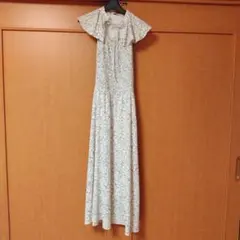 SNIDELフラワープリント ロングドレス フリル袖