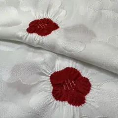 新品 正絹 絞り 帯揚げ 鹿の子 しぼり 輪出し 白地 赤