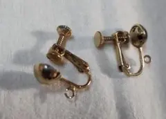 ゴールド クリップ式イヤリングパーツ　ヴィンテージ