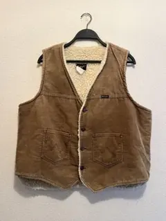 70s Wrangler コーデュロイ　ボアベスト　ベージュ　L