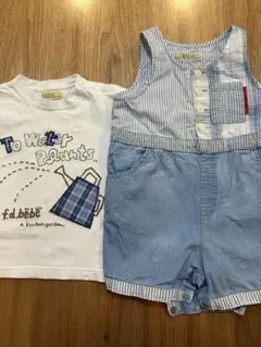 【送料込】f.d.bebe オーバーオール 100 べべ ロンパース　146のサムネイル