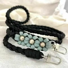 ストラップ　スマホ　ショルダー　お花　フラワー　ショルダーストラップ　パール