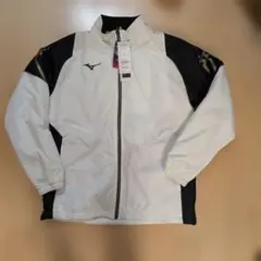 新品　サイズＬ　ミズノウィンドブレーカー　ホワイト/ブラック　ブレスサーモ