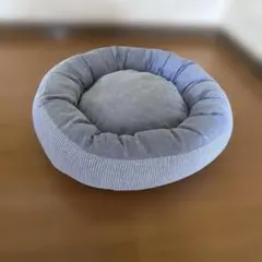 ペットベッド 丸型 50cm ブルー ふわふわ 滑り止め 洗濯可