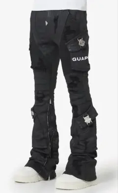 希少サイズ28 GUAPI Waxed Denim Black タグ付きのサムネイル