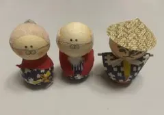 民芸品 和風 ミニチュア 人形 3体セット 置物のサムネイル