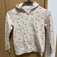 花柄フルジッパーパーカー 130