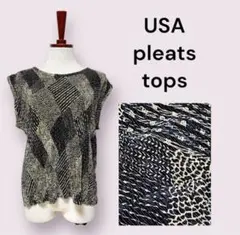 vintage ヴィンテージ トップス プリーツ 上品 レトロ USA 海外古着のサムネイル