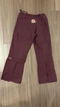 ビープレゼント　ヨガパンツ パープル 刺繍入り