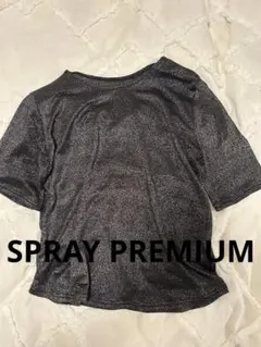 SPRAY PREMIUM ラメ入り 半袖カットソー ブラック M