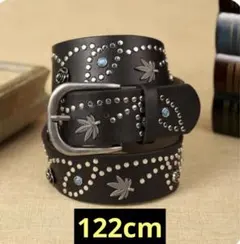 スタッズベルト ターコイズ ウェスタン 花薔薇　アメカジ122cm 新品　メンズ