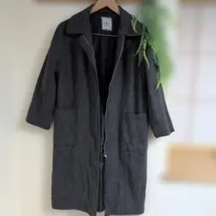 グレー ジップアップ チェスターコート