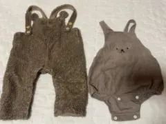 petitmain プティマイン　パイルサロペット(ボリス) くまサロペット