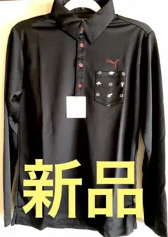 Puma ゴルフブラック 長袖ポロシャツ