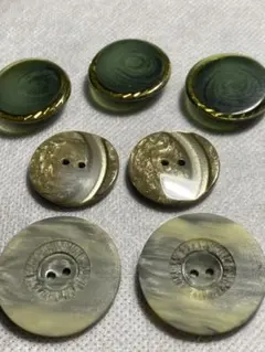 大きめレトロボタン　緑系　㉝