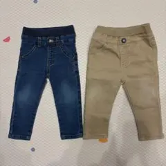 アカチャンホンポ　パンツ２点セット　80cm デニムパンツ