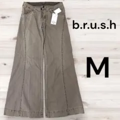 b.r.u.s.h レディース ワイドパンツ カジュアル ベージュ 綿100%M