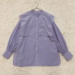 【美品】パブリックトウキョウ ハイネックダブルヨークシャツ とろみ ギャザーのサムネイル