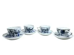 【未使用品】フェリシモ　「猫部」　蕎麦猪口 & 小皿　4客セット　元箱付き 未使用品】フェリシモ 「猫部」 蕎麦猪口 & 小皿 4客セット 元箱付き