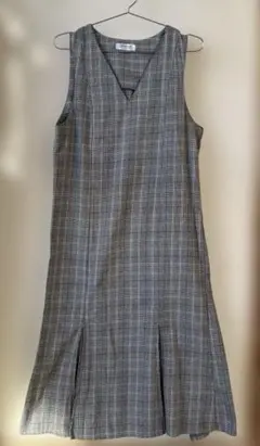 Hudson honey しまむらチェック柄 ノースリーブ ワンピース M