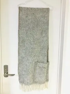 ラプアンカンクリポケット付きショール 60x180 MARIA グレイ/ホワイト