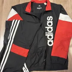 adidas アディダスジャージ　ウインドブレーカー 赤 黒 レッド ブラック