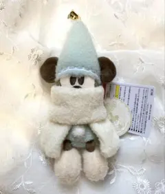 【お顔厳選】リルリンリン2025 ぬいぐるみバッジ クリスマスディズニー 水色❶