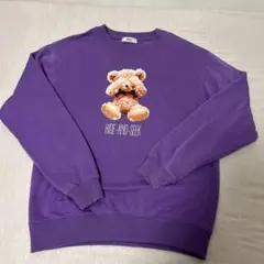 WEGO 紫色 トレーナー Lサイズ ゆったりサイズ クマ ガーリー