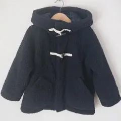 コムサイズム 110cm ボア ふわもこ ダッフルコート ネイビー