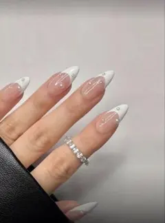 ホワイトフレンチネイルチップ　24個入り