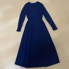 EMMEL REFINES ネイビー ロングニットワンピース