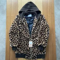 ピクシーハート　アニマル柄ニットフード付きジャケット