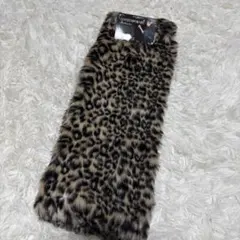 新品45cm丈豹柄フェイクファー もこもこブーツカバー ヒョウ柄