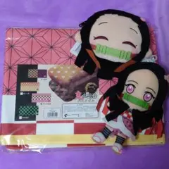 鬼滅の刃 ぬいぐるみパスケース chibiぬいぐるみ バスタオル 禰豆子 3点