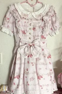 LIZLISA リズリサ ストロベリーパーティー ワンピース いちご ピンク LIZLISA strawberry tea party ワンピース ピンク ストロベリー