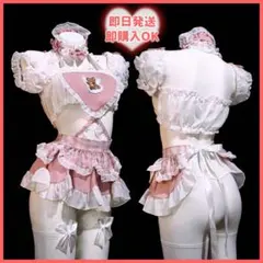 ピンク メイド服 アイドル 衣装 コスプレ ロリータ フリル 可愛い 1073