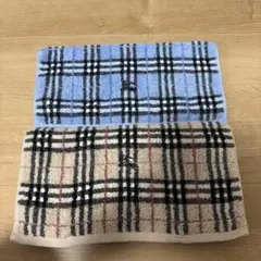 Burberry バーバリー チェック柄タオルハンカチ&タオル2枚セット