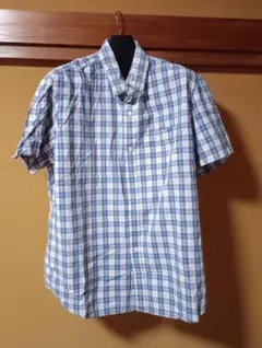 Gap チェック柄 半袖シャツ ブルー XLサイズ　ギャップ